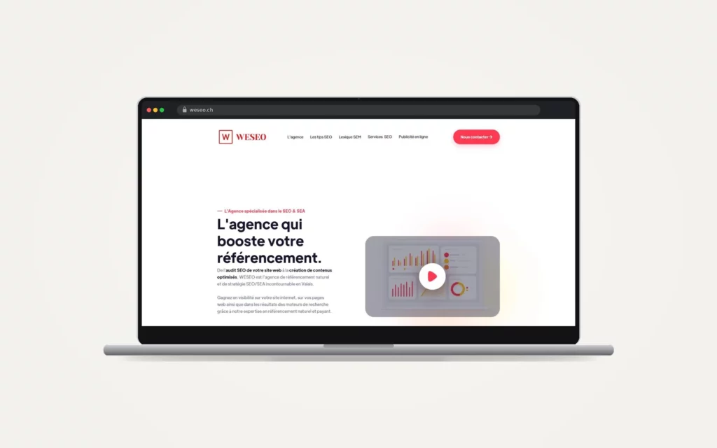 Site web WESEO réalisé par le HUB Gencie, affiché sur un ordinateur portable